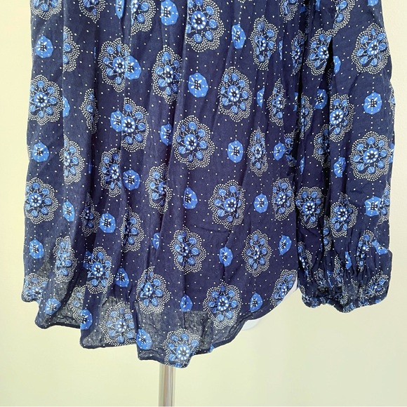 Anthropologie MAEVE Boswell Blue Peasant Longsleeve Blouse US size 6 M Medium - Picture 5 of 11